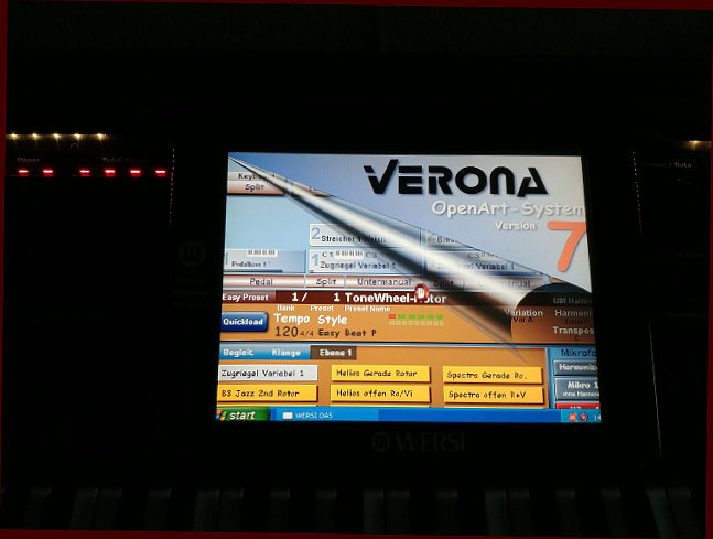 Monitor van de Verona GS500 met OAS versie 7 Logo